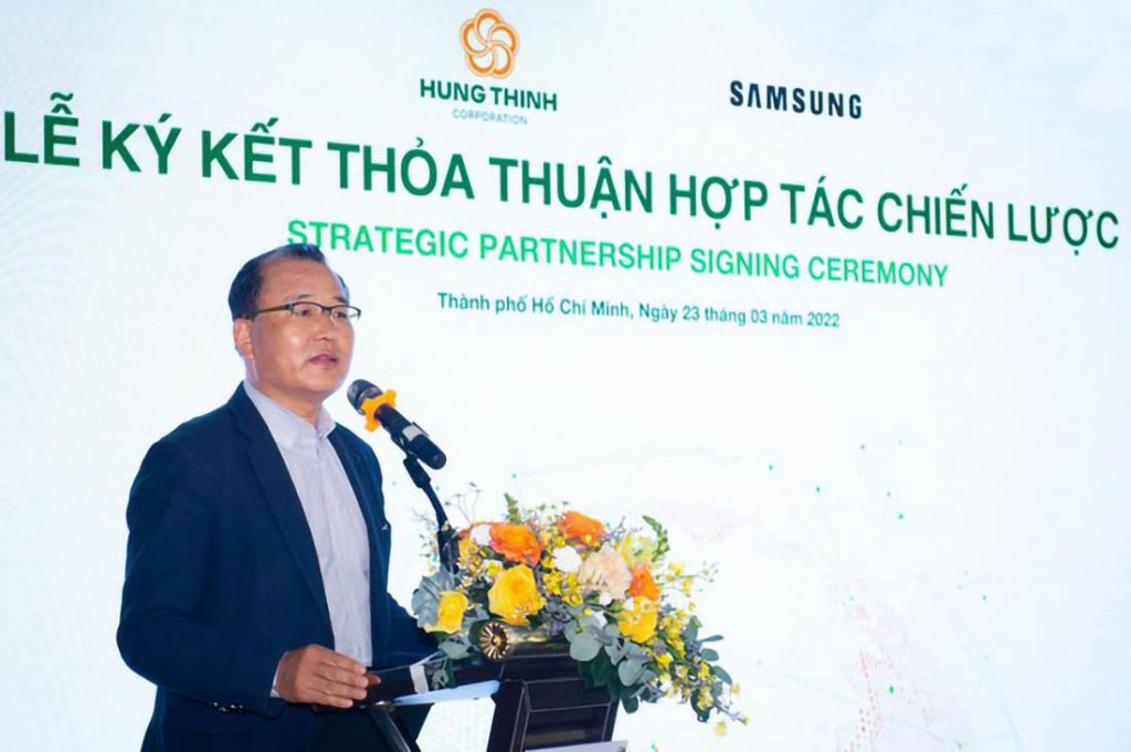 Ông Kevin Lee – Tổng giám đốc Samsung Vina nhấn mạnh: Các khách hàng của Hưng Thịnh sẽ có cơ hội trải nghiệm các sản phẩm chất lượng cao của Samsung.
