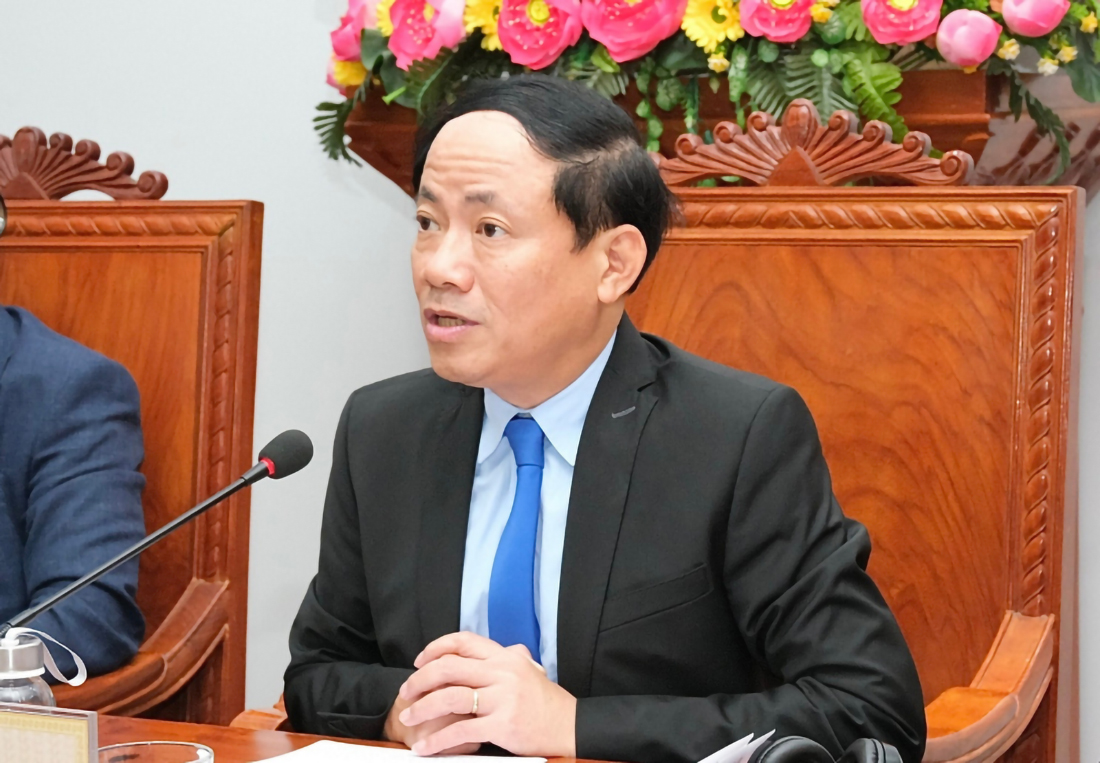 Chủ tịch UBND tỉnh Bình Định Phạm Anh Tuấn phát biểu tại hội thảo
